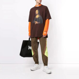 Camiseta de manga corta con estampado Off-White para hombre, color marrón