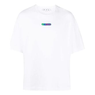 Camiseta de manga corta con logo en la espalda, color blanco