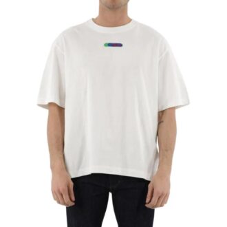 Camiseta de manga corta con logo en la espalda, color blanco
