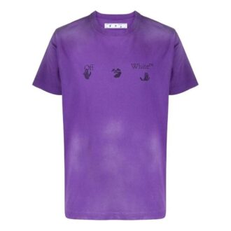Camiseta de manga corta con logo morada