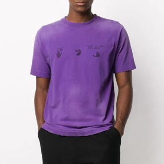 Camiseta de manga corta con logo morada