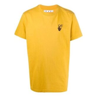 Camiseta de manga corta con logotipo aplicado para hombre, color amarillo