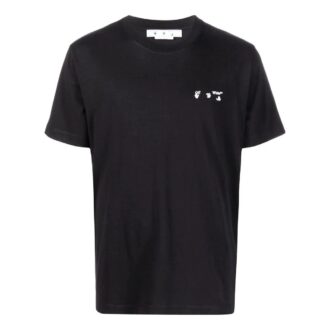Camiseta de manga corta de cuello redondo en color liso para hombre de Off-White, color negro