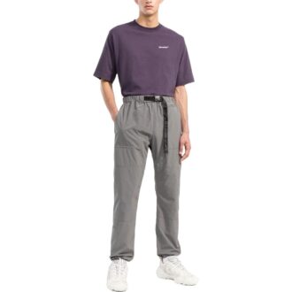 Camiseta de manga corta de cuello redondo para hombre Off-White con estampado Carravagio en la espalda y logotipo en el pecho, color morado