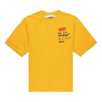 Camiseta de manga corta FW19 Industrial Y013 Recon para hombre, color amarillo