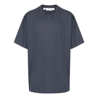 Camiseta de manga corta holgada con estampado de rayas azul marino para hombre de Off-White