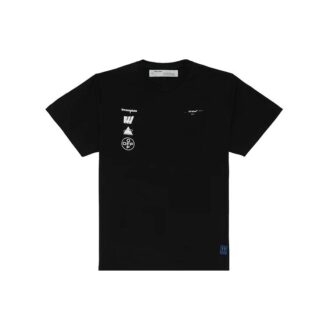 Camiseta de manga corta holgada con estampado en la espalda, color negro