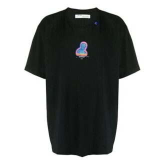 Camiseta de manga corta holgada con estampado negro en pantalones cortos