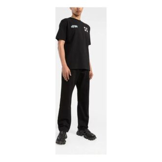 Camiseta de manga corta Off-White para hombre, colección primavera-verano 2022, con estampado clásico de flechas y letras en el pecho, color negro
