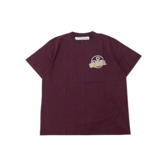 Camiseta de manga corta Off-White para hombre con parche de correa de goma Bronzing Arrow en color morado