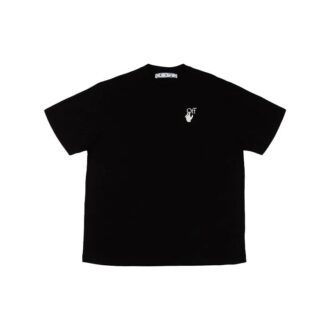 Camiseta de manga corta SS21 con flecha y degradado rosa para hombre, color negro