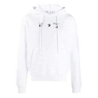 Camiseta de manga larga con capucha y logo estampado SS21, color blanco