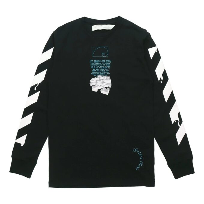 Camiseta de manga larga con estampado de flechas y logotipo Dripping Arrows, color negro