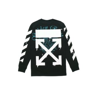 Camiseta de manga larga con estampado de flechas y logotipo Dripping Arrows, color negro