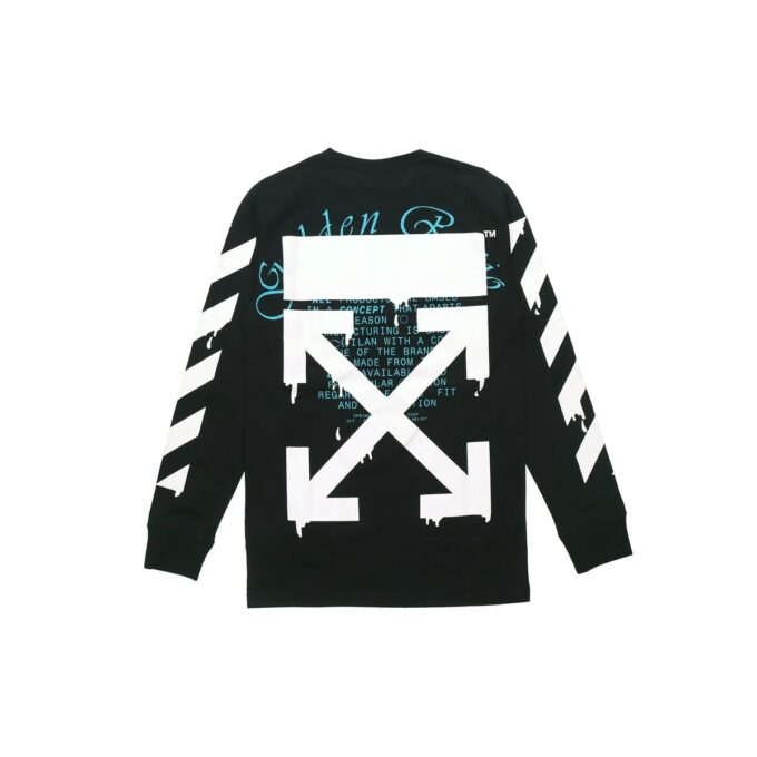 Camiseta de manga larga con estampado de flechas y logotipo Dripping Arrows, color negro