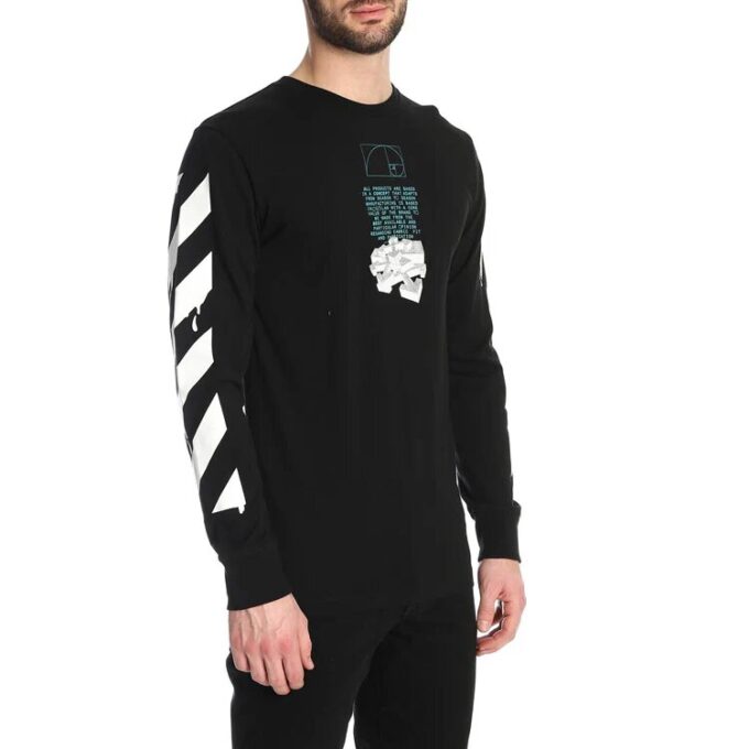 Camiseta de manga larga con estampado de flechas y logotipo Dripping Arrows, color negro