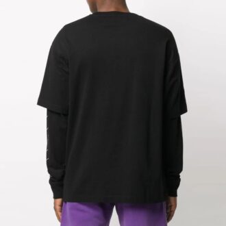 Camiseta de manga larga con estampado de logotipo en capas para hombre FW20