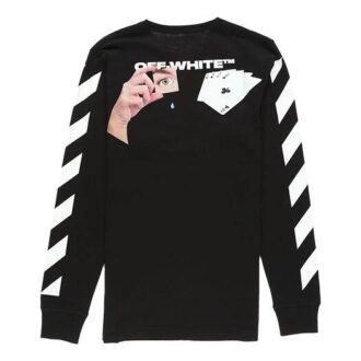 Camiseta de manga larga con estampado de manos de Virgil Abloh para hombre, color negro