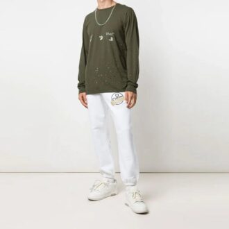 Camiseta de manga larga con estampado SS21, verde