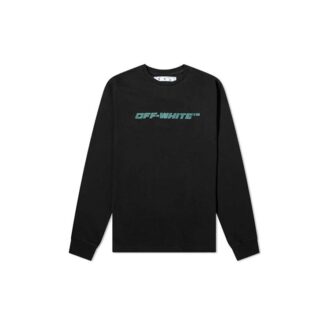 Camiseta de manga larga con letras, negro