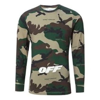 Camiseta de manga larga de algodón de camuflaje para hombre
