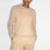 Camiseta de manga larga holgada con cuello redondo y estampado del logotipo Off-White x Browns 50 para hombre, color beige