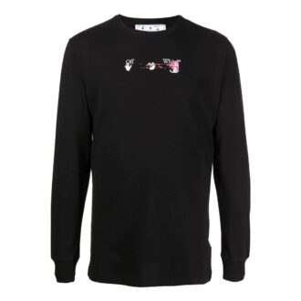 Camiseta de manga larga negra con estampado de flechas de Off-White para hombre, temporada primavera-verano 2022