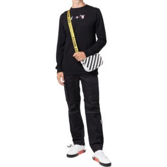 Camiseta de manga larga negra con estampado de flechas de Off-White para hombre, temporada primavera-verano 2022