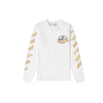 Camiseta de manga larga para hombre con estampado de Tape Arrows SS20, color blanco
