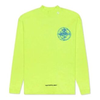 Camiseta de manga larga para hombre con logo impreso en 3D, color amarillo