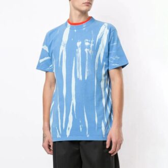Camiseta de pantalones cortos azul tie-dye reflectante