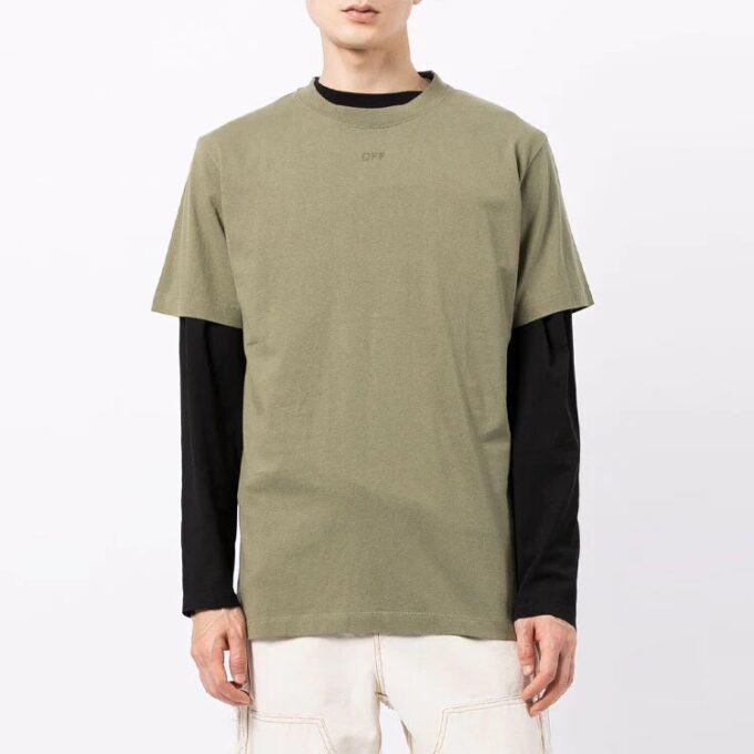 Camiseta de pantalones cortos con cuello redondo y estampado de Arrows con el logotipo FW21, versión estándar, verde