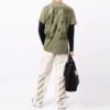 Camiseta de pantalones cortos con cuello redondo y estampado de Arrows con el logotipo FW21, versión estándar, verde
