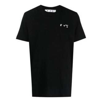 Camiseta de pantalones cortos con cuello redondo y estampado de logotipo, color negro, colección primavera-verano 2021