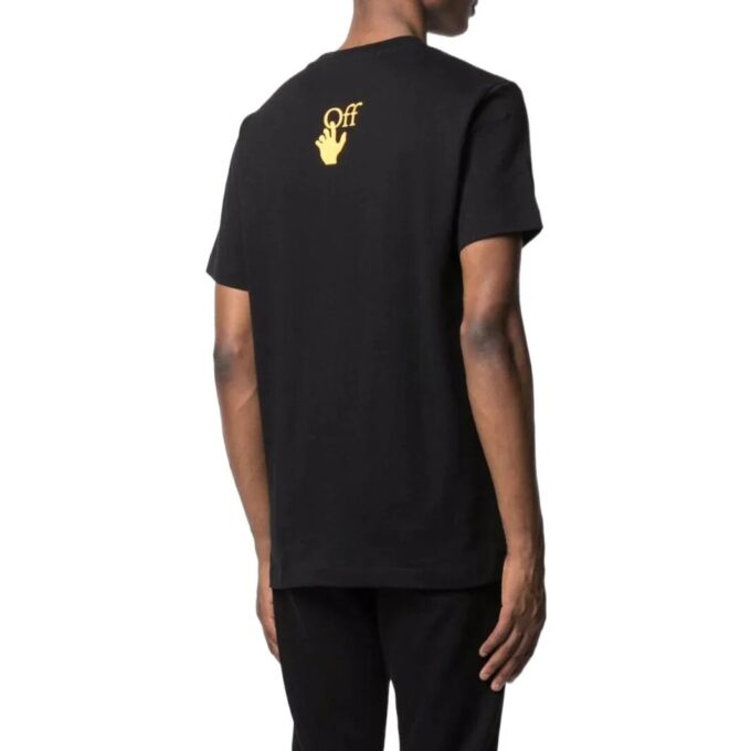 Camiseta de pantalones cortos con cuello redondo y estampado de pintura al óleo «Negro»
