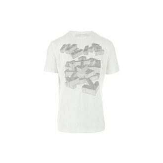 Camiseta de pantalones cortos con cuello redondo y estampado del logotipo de la colección SS21, versión estándar, color blanco