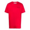 Camiseta de pantalones cortos con cuello redondo y estampado del logotipo SS21, versión roja