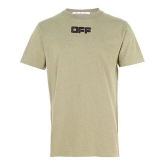 Camiseta de pantalones cortos con cuello redondo y estampado del logotipo, versión estándar, verde
