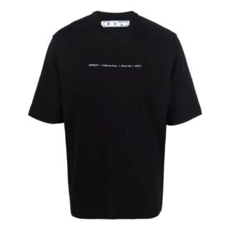 Camiseta de pantalones cortos con cuello redondo y logo FW21, versión ajustada, color negro