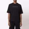 Camiseta de pantalones cortos con cuello redondo y logo FW21, versión ajustada, color negro