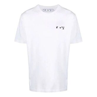 Camiseta de pantalones cortos con cuello redondo y logo FW21, versión estándar, blanca