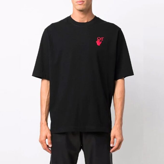 Camiseta de pantalones cortos con cuello redondo y logo FW21, versión estándar, color negro