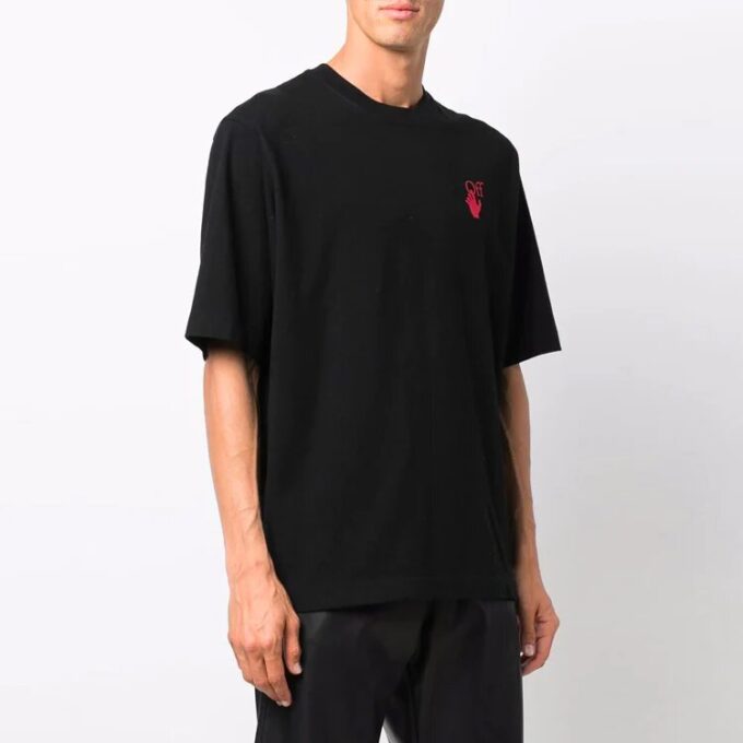 Camiseta de pantalones cortos con cuello redondo y logo FW21, versión estándar, color negro