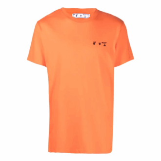 Camiseta de pantalones cortos con cuello redondo y logo, versión estándar, naranja