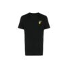Camiseta de pantalones cortos con estampado de la Tierra bordado, color negro