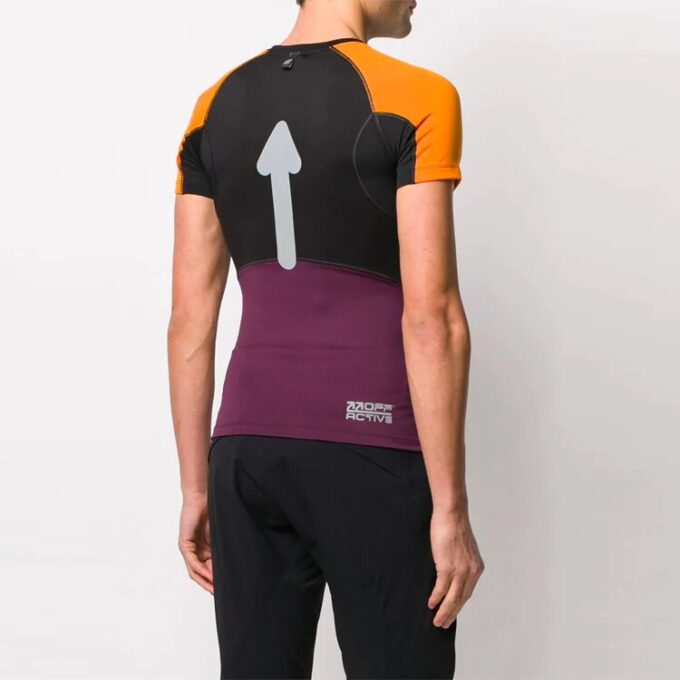 Camiseta de Pantalones Cortos de manga corta con bloques de color, versión ajustada, color negro