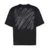 Camiseta de pantalones cortos de skate con garabatos Diagonales «Negro»