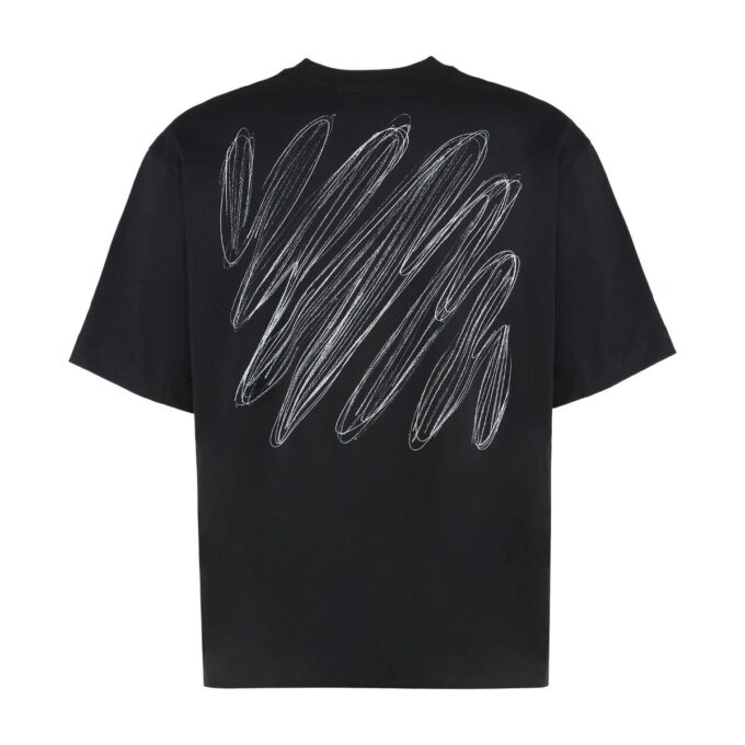 Camiseta de pantalones cortos de skate con garabatos Diagonales «Negro»