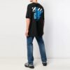 Camiseta de pantalones cortos oversize con estampado de esqueleto para hombre