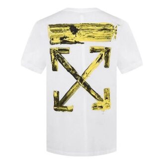 Camiseta de pantalones cortos oversize con estampado de flecha dorada